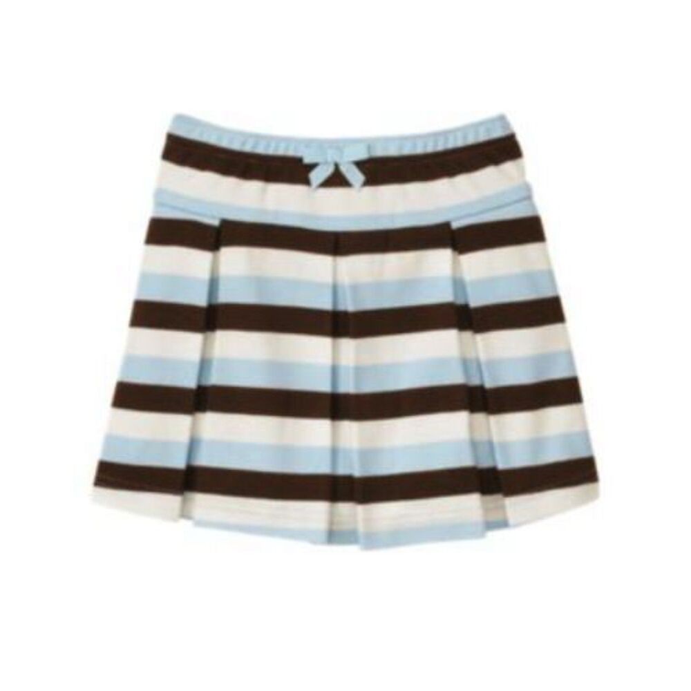 NEW Gymboree girls Skirt 5 my best friend stripe skort pleated blue brown white
